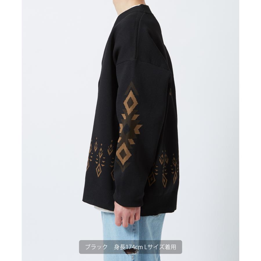 カーディガン メンズ  NULL ヌル ネイティブ柄 ニット Vネック ビッグサイズ オーバーサイズ 大きめ アメカジ カジュアル ストリート 韓国 | improves | 12