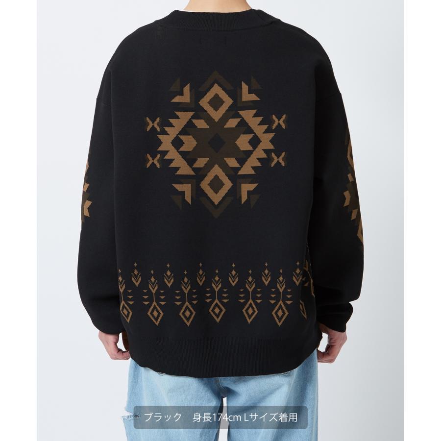 カーディガン メンズ  NULL ヌル ネイティブ柄 ニット Vネック ビッグサイズ オーバーサイズ 大きめ アメカジ カジュアル ストリート 韓国 | improves | 13