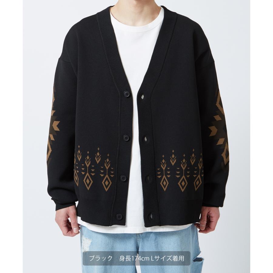 カーディガン メンズ  NULL ヌル ネイティブ柄 ニット Vネック ビッグサイズ オーバーサイズ 大きめ アメカジ カジュアル ストリート 韓国 | improves | 14