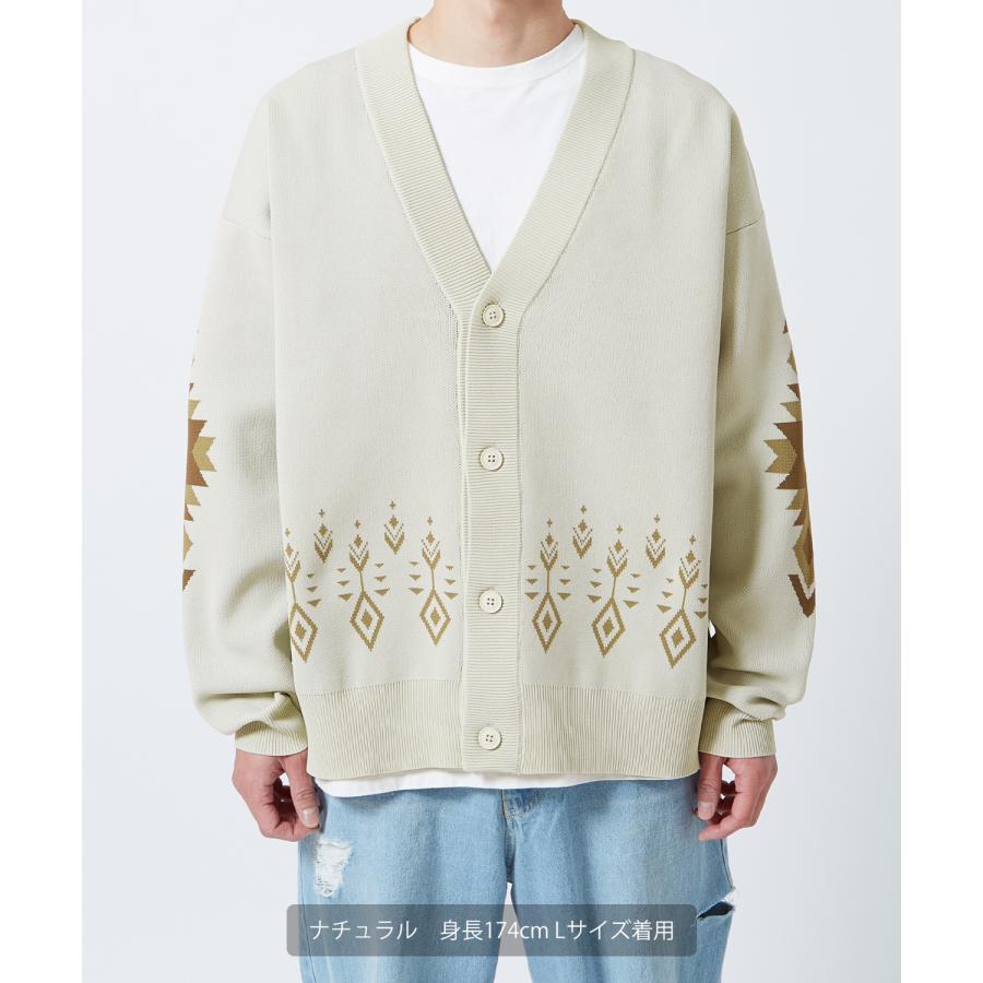 カーディガン メンズ  NULL ヌル ネイティブ柄 ニット Vネック ビッグサイズ オーバーサイズ 大きめ アメカジ カジュアル ストリート 韓国 | improves | 05
