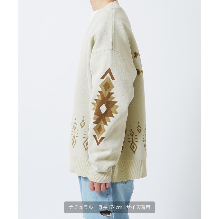 カーディガン メンズ  NULL ヌル ネイティブ柄 ニット Vネック ビッグサイズ オーバーサイズ 大きめ アメカジ カジュアル ストリート 韓国 | improves | 06