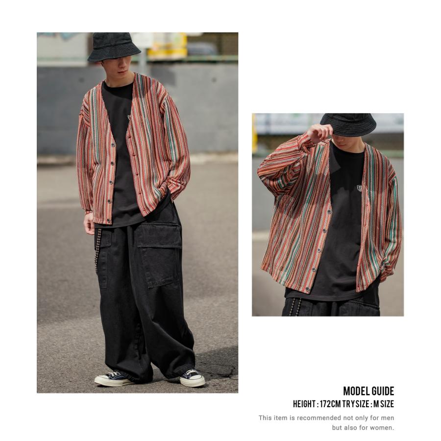 カーディガン メンズ Vネック ニット オーバーサイズ ビッグシルエット 大きいサイズ ゆったり シンプル ベーシック ユニセックス 古着MIX カジュアル | improves | 14