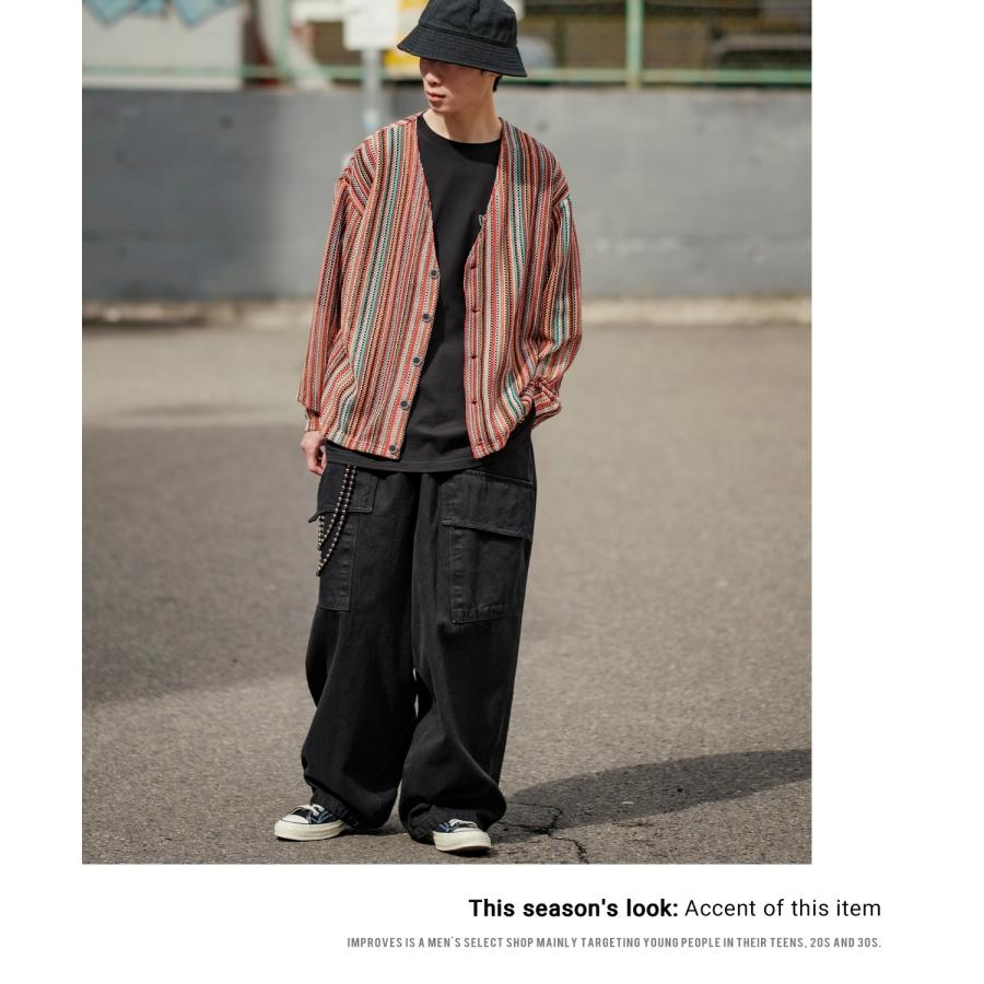 カーディガン メンズ Vネック ニット オーバーサイズ ビッグシルエット 大きいサイズ ゆったり シンプル ベーシック ユニセックス 古着MIX カジュアル | improves | 15