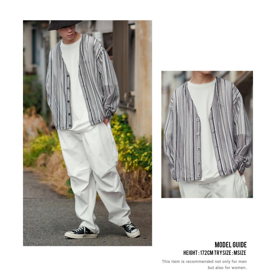 カーディガン メンズ Vネック ニット オーバーサイズ ビッグシルエット 大きいサイズ ゆったり シンプル ベーシック ユニセックス 古着MIX カジュアル | improves | 06