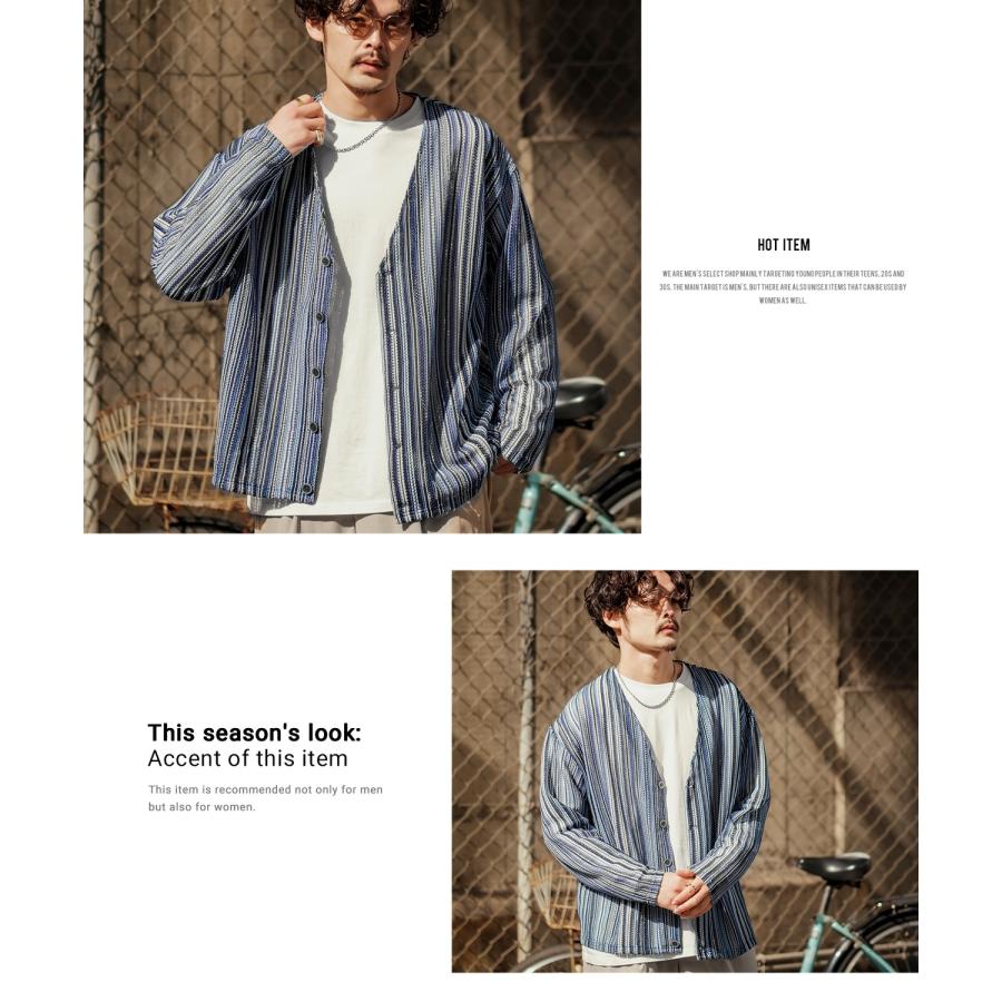 カーディガン メンズ Vネック ニット オーバーサイズ ビッグシルエット 大きいサイズ ゆったり シンプル ベーシック ユニセックス 古着MIX カジュアル | improves | 08