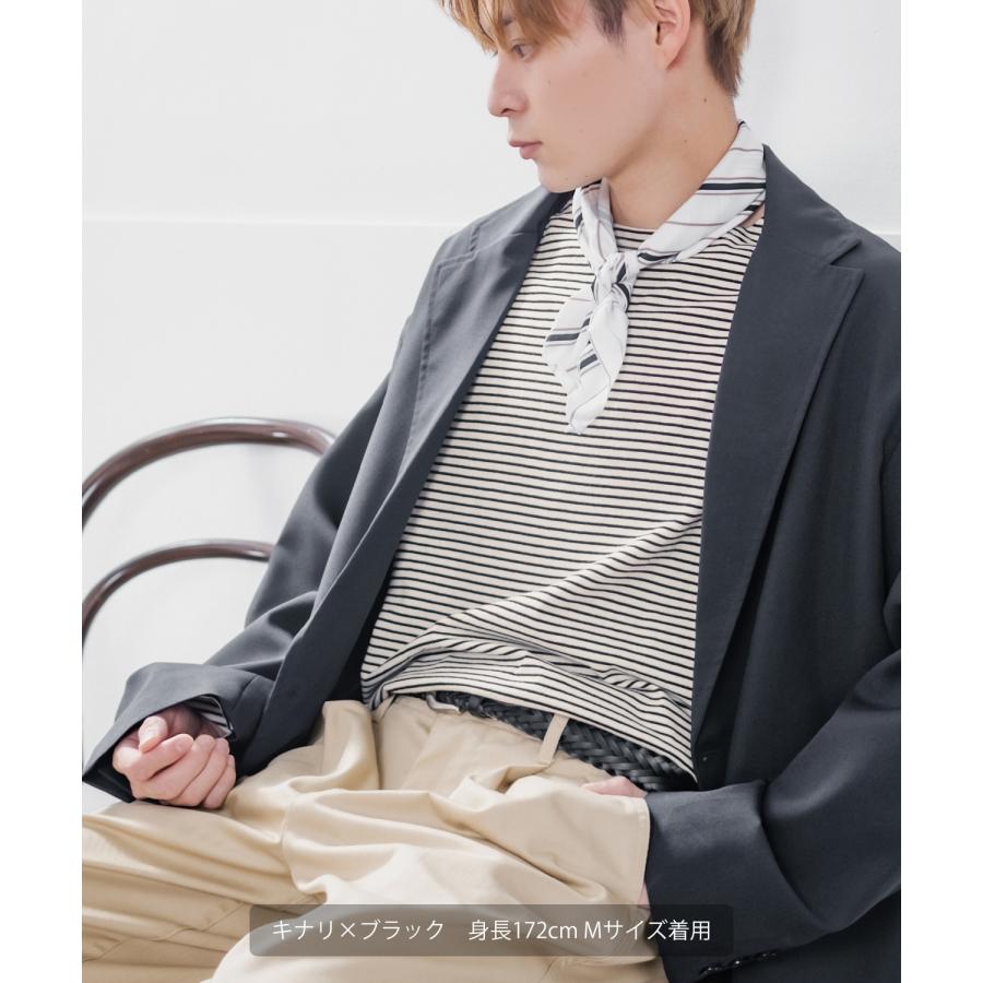 長袖Tシャツ メンズ ボートネック ボーダー ロンT バスクシャツ カットソー 大きいサイズ オーバーサイズ ビッグサイズ ゆったり カジュアル きれいめ シンプル | improves | 11