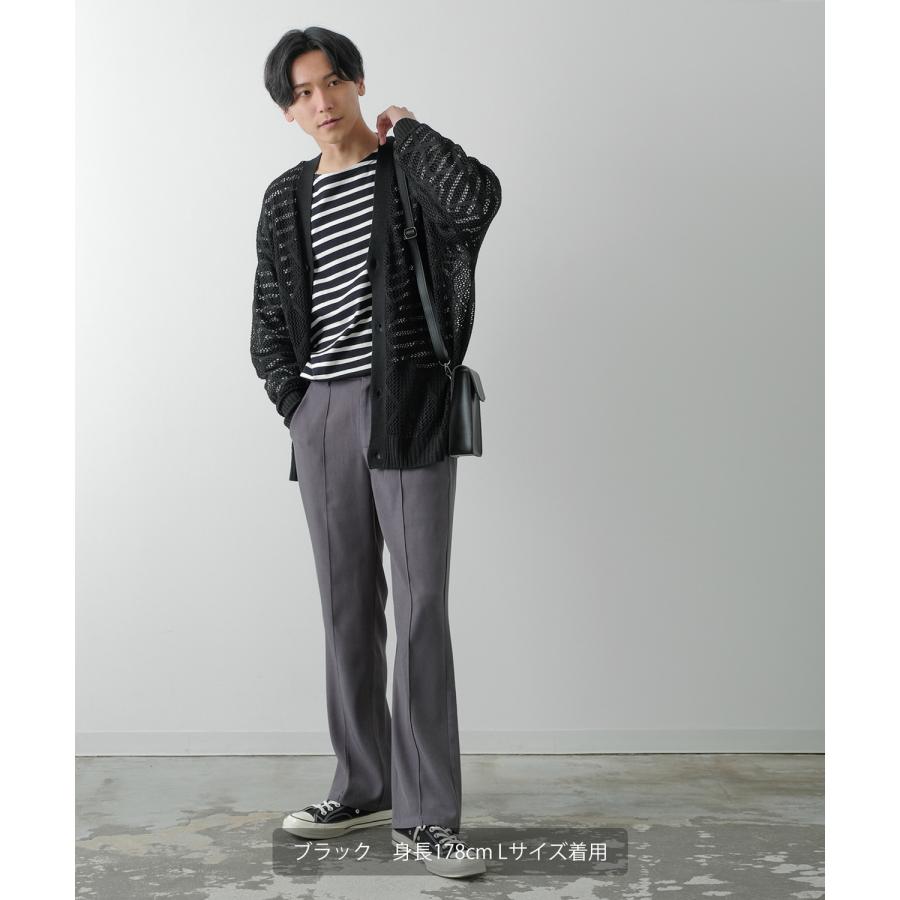 カーディガン メンズ  NULL ヌル 透かし編み レース編み メッシュ ニット ビッグサイズ オーバーサイズ きれいめ カジュアル シンプル ノームコア ナチュラル | improves | 16