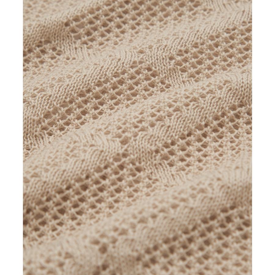 ポロシャツ メンズ  NULL ヌル 透かし編み レース編み メッシュ ニット ビッグサイズ オーバーサイズ きれいめ カジュアル シンプル ノームコア ナチュラル | improves | 16