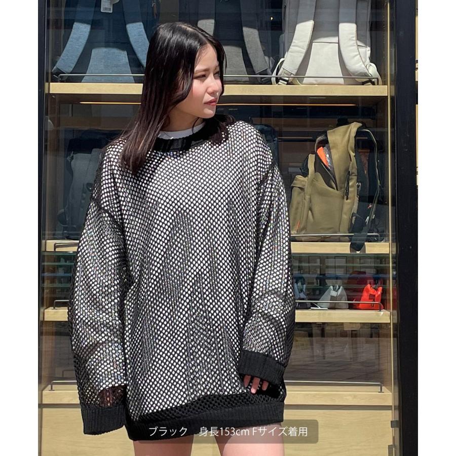 クルーネックニット メンズ NULL ヌル 透かし編み レース編み メッシュ ビッグサイズ オーバーサイズ きれいめ カジュアル シンプル ノームコア ナチュラル | improves | 14