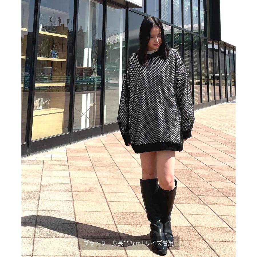 クルーネックニット メンズ NULL ヌル 透かし編み レース編み メッシュ ビッグサイズ オーバーサイズ きれいめ カジュアル シンプル ノームコア ナチュラル | improves | 15