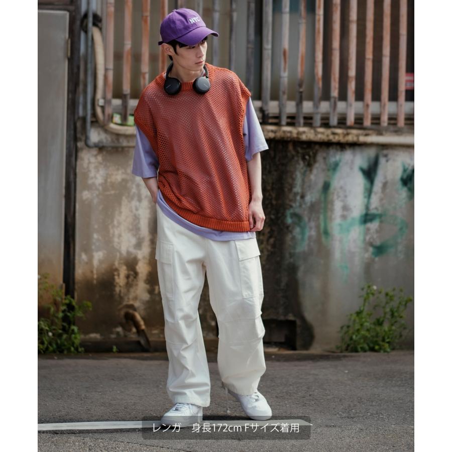 ベスト メンズ NULL ヌル 透かし編み レース編み メッシュ ビッグサイズ オーバーサイズ きれいめ カジュアル シンプル ノームコア ナチュラル | improves | 16