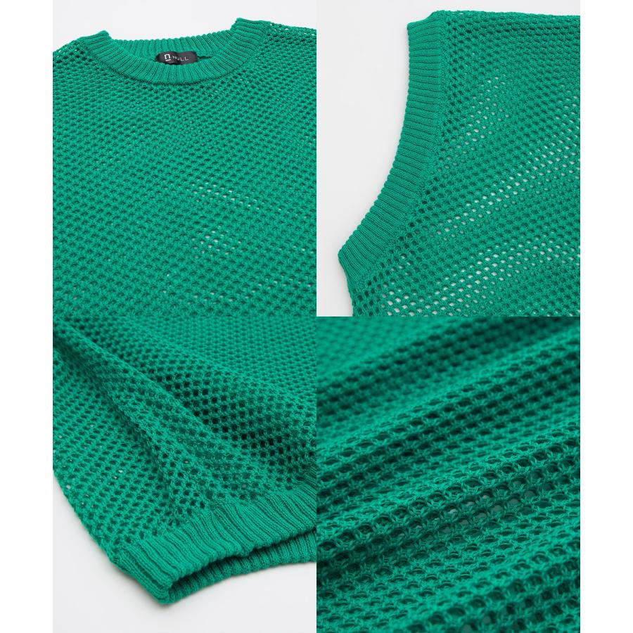 ベスト メンズ NULL ヌル 透かし編み レース編み メッシュ ビッグサイズ オーバーサイズ きれいめ カジュアル シンプル ノームコア ナチュラル | improves | 23