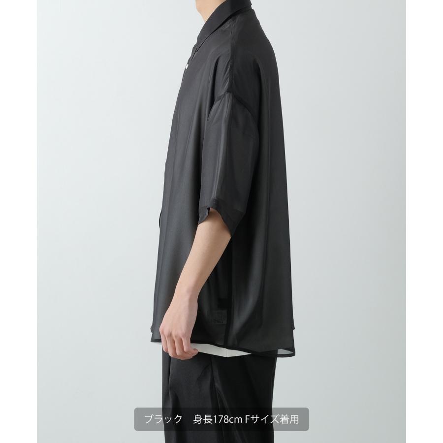 半袖シャツ メンズ NULL ヌル シアーシャツ 透け感 レギュラーカラー ビッグサイズ オーバーサイズ きれいめ カジュアル シンプル | improves | 06