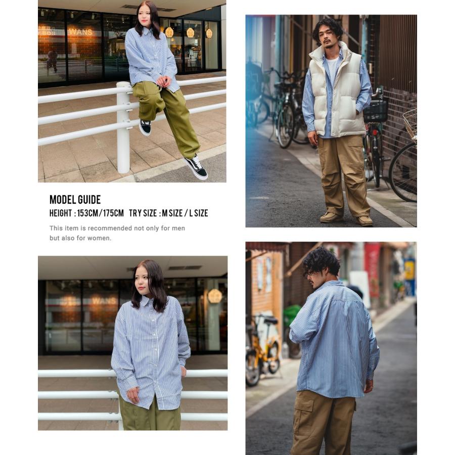 improves 長袖シャツ メンズ NULL ヌル ストライプ レギュラーカラー