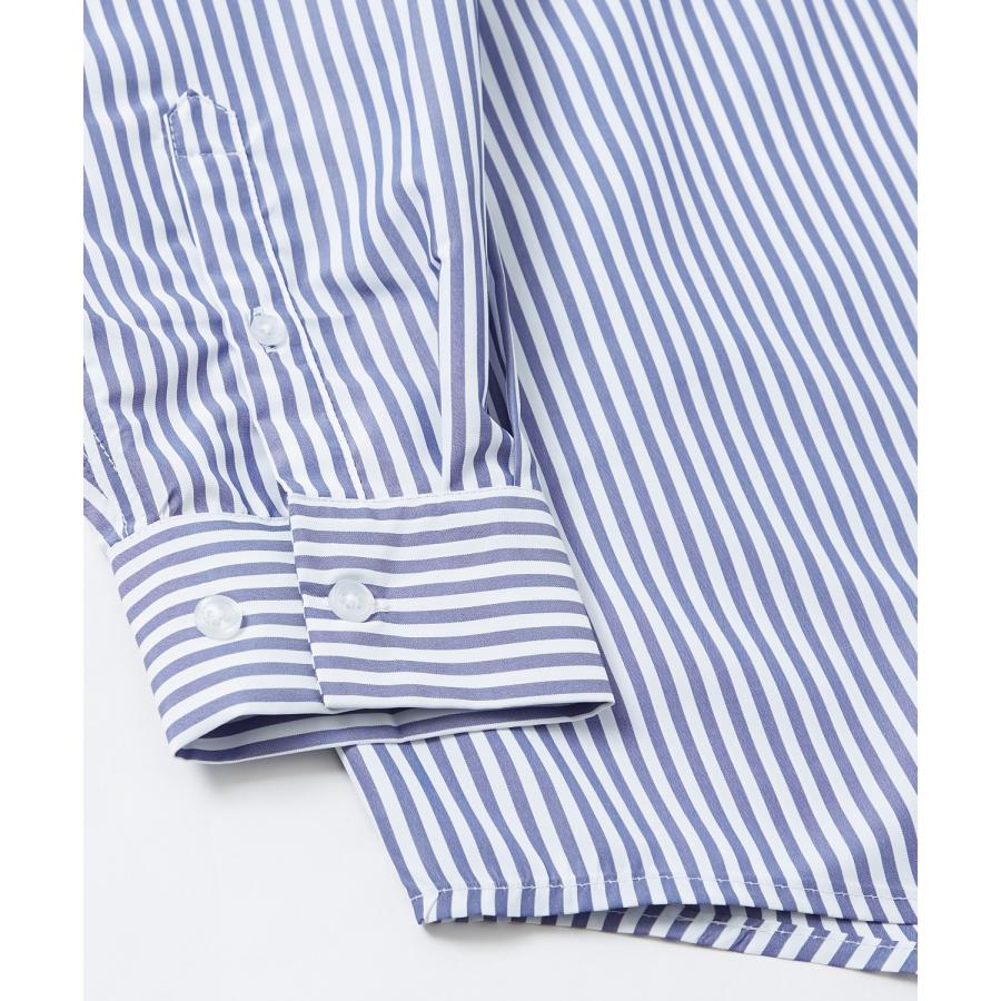 長袖シャツ メンズ NULL ヌル ストライプ ユーティリティー ワーク 速乾 接触冷感 イージーケア ビッグサイズ オーバーサイズ 大きめ カジュアル ストリート | improves | 18