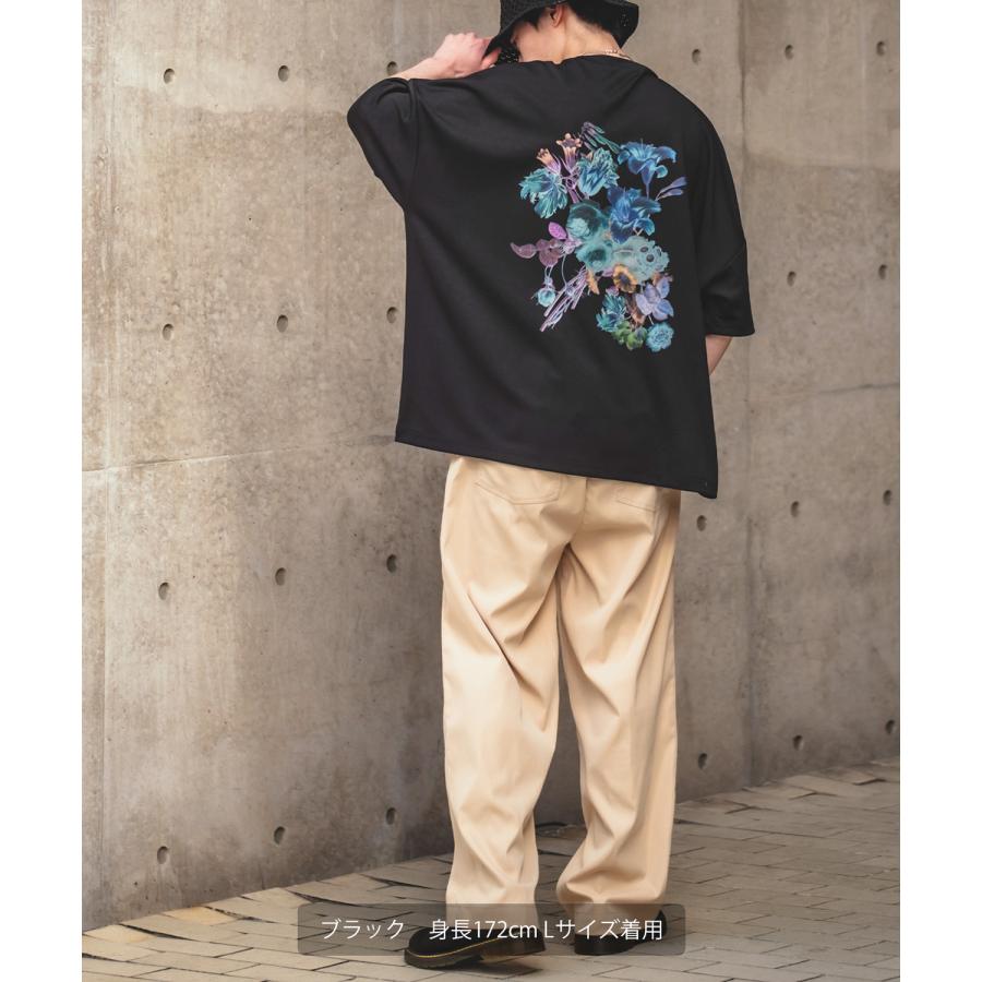 半袖Tシャツ メンズ NULL ヌル フラワー バックプリント ポンチ カットソー ビッグサイズ オーバーサイズ 大きめ アメカジ カジュアル ストリート 韓国 | improves | 13