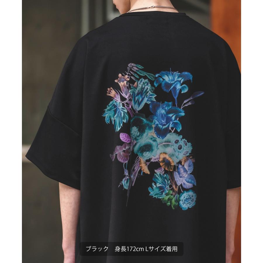 半袖Tシャツ メンズ NULL ヌル フラワー バックプリント ポンチ カットソー ビッグサイズ オーバーサイズ 大きめ アメカジ カジュアル ストリート 韓国 | improves | 08