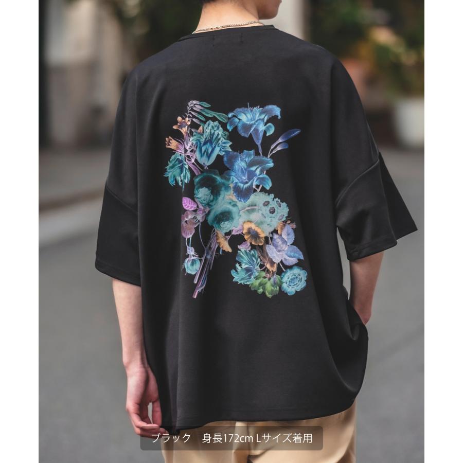 半袖Tシャツ メンズ NULL ヌル フラワー バックプリント ポンチ カットソー ビッグサイズ オーバーサイズ 大きめ アメカジ カジュアル ストリート 韓国 | improves | 10