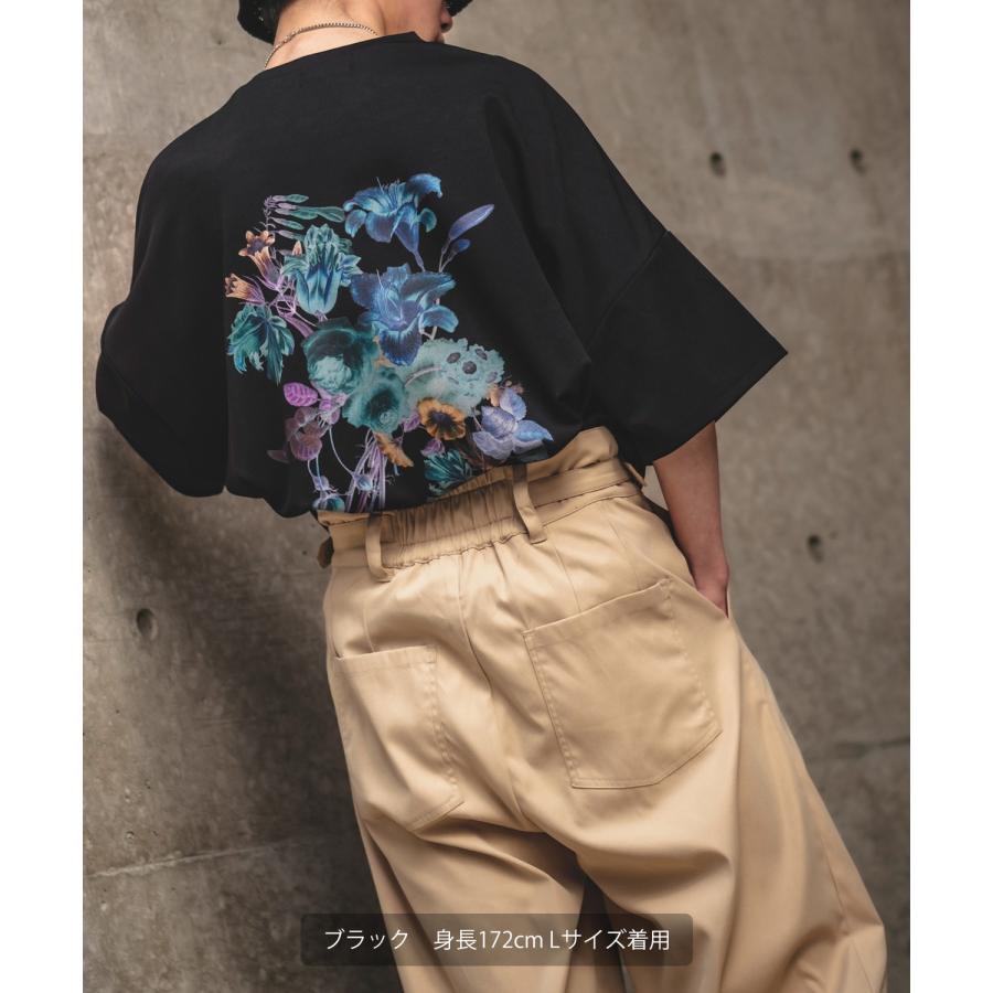 半袖Tシャツ メンズ NULL ヌル フラワー バックプリント ポンチ カットソー ビッグサイズ オーバーサイズ 大きめ アメカジ カジュアル ストリート 韓国 | improves | 11