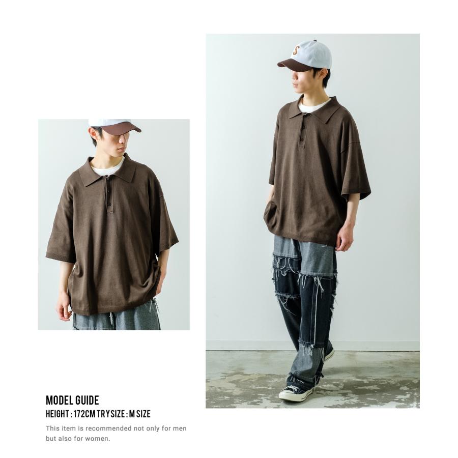 ポロシャツ メンズ NULL ヌル ニット レギュラーカラー シャツ 半袖 無地 ビッグサイズ オーバーサイズ シンプル ベーシック 古着MIX ストリート スケーター | improves | 16