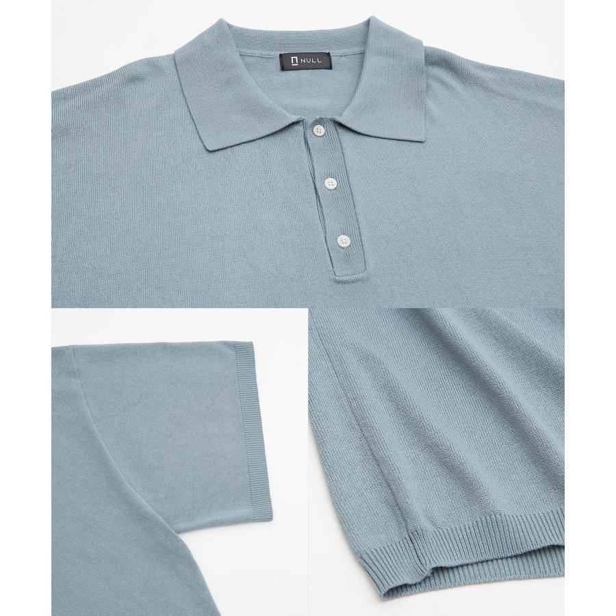 ポロシャツ メンズ NULL ヌル ニット レギュラーカラー シャツ 半袖 無地 ビッグサイズ オーバーサイズ シンプル ベーシック 古着MIX ストリート スケーター | improves | 24