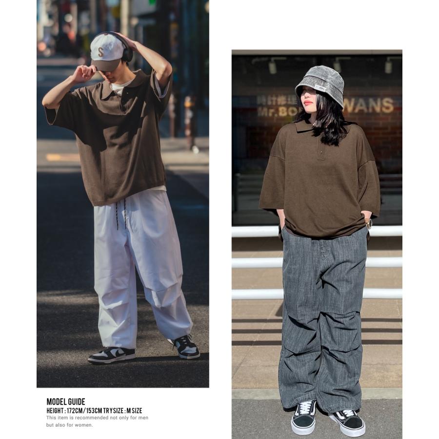 ポロシャツ メンズ NULL ヌル ニット レギュラーカラー シャツ 半袖 無地 ビッグサイズ オーバーサイズ シンプル ベーシック 古着MIX ストリート スケーター | improves | 08