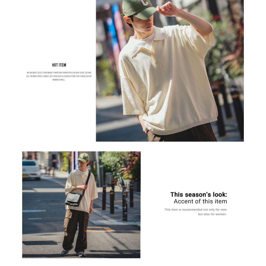 ポロシャツ メンズ NULL ヌル ニット レギュラーカラー シャツ 半袖 無地 ビッグサイズ オーバーサイズ シンプル ベーシック 古着MIX ストリート スケーター | improves | 11