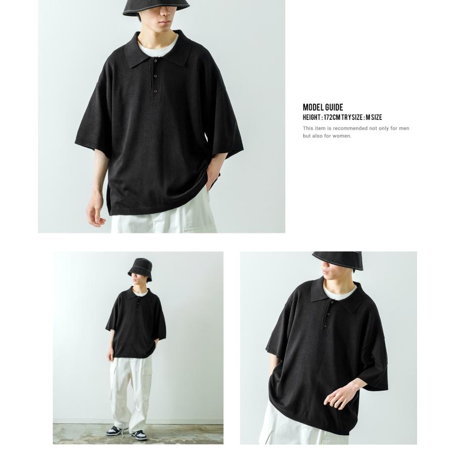 ポロシャツ メンズ NULL ヌル ニット レギュラーカラー シャツ 半袖 無地 ビッグサイズ オーバーサイズ シンプル ベーシック 古着MIX ストリート スケーター | improves | 14