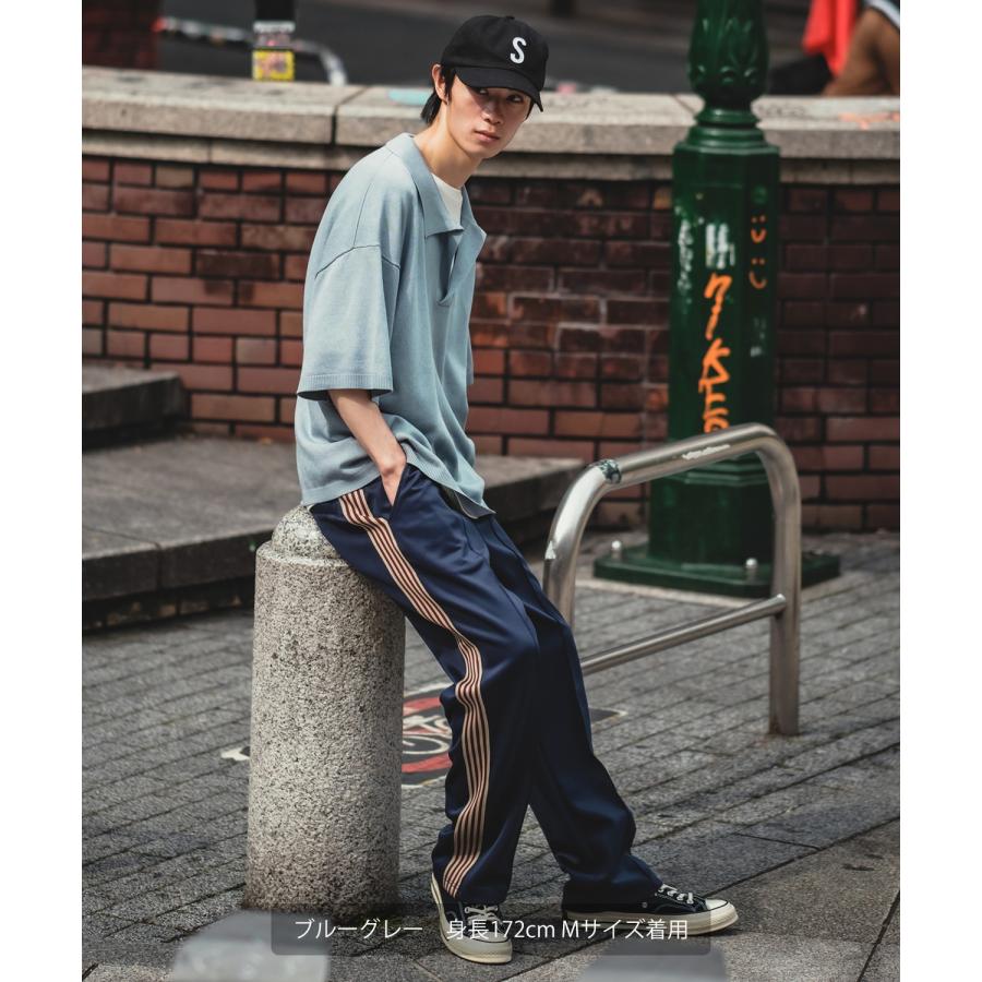 ポロシャツ メンズ NULL ヌル ニット スキッパー シャツ 半袖 無地 ビッグサイズ オーバーサイズ シンプル ベーシック 古着MIX アメカジ ストリート スケーター | improves | 11