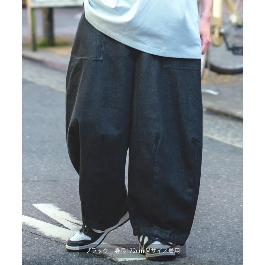 デニムパンツ メンズ UAU ワオ バルーン ワイドパンツ イージーパンツ ジーンズ ボトムス オーバーサイズ 大きめ アメカジ カジュアル ストリート 韓国 | improves | 13