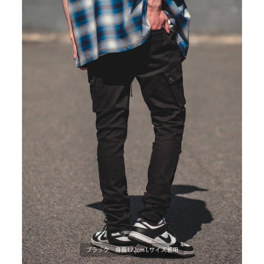 カーゴパンツ メンズ スリムパンツ テーパードパンツ ストレッチ スキニー イージーパンツ コットン ストリート ワーク ミリタリー アメカジ カジュアル | improves | 13