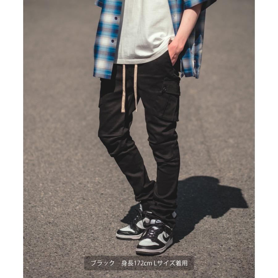カーゴパンツ メンズ スリムパンツ テーパードパンツ ストレッチ スキニー イージーパンツ コットン ストリート ワーク ミリタリー アメカジ カジュアル | improves | 14