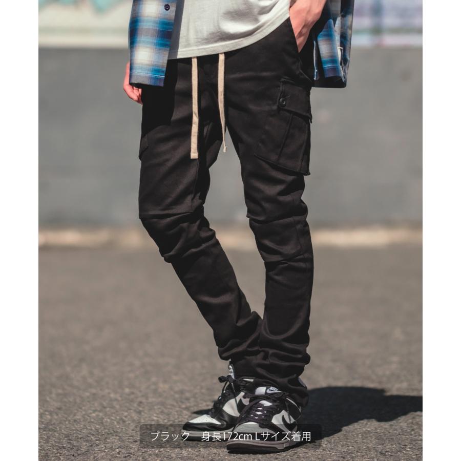 カーゴパンツ メンズ スリムパンツ テーパードパンツ ストレッチ スキニー イージーパンツ コットン ストリート ワーク ミリタリー アメカジ カジュアル | improves | 10