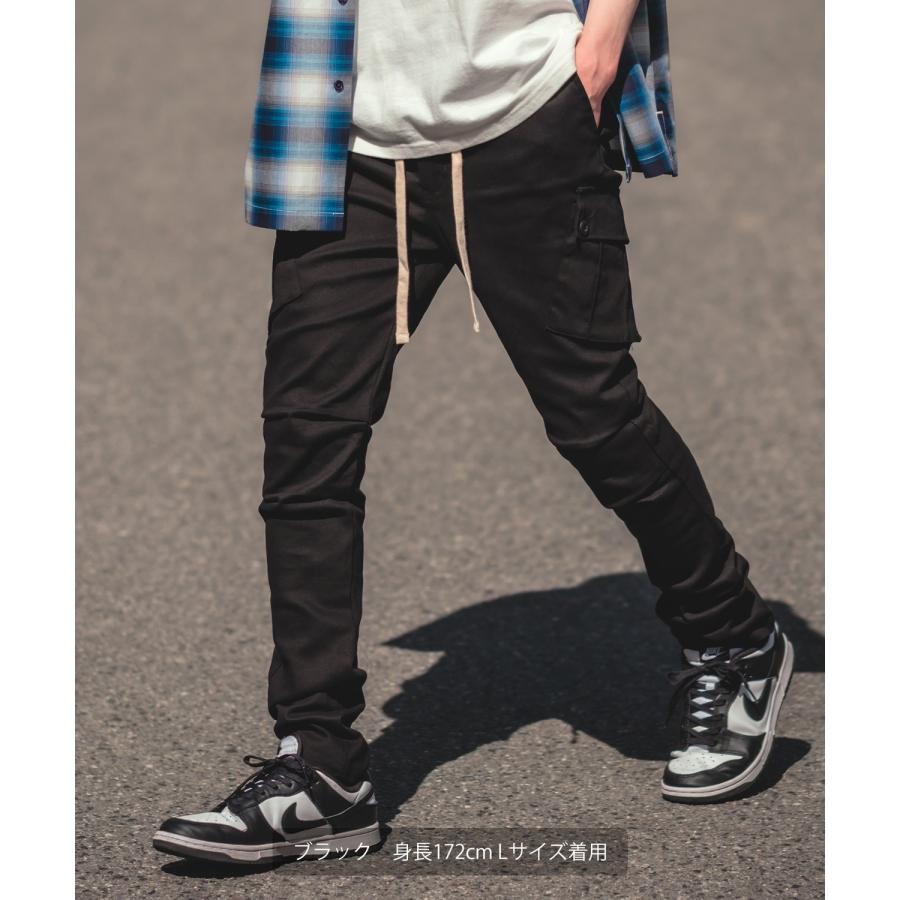 カーゴパンツ メンズ スリムパンツ テーパードパンツ ストレッチ スキニー イージーパンツ コットン ストリート ワーク ミリタリー アメカジ カジュアル | improves | 11