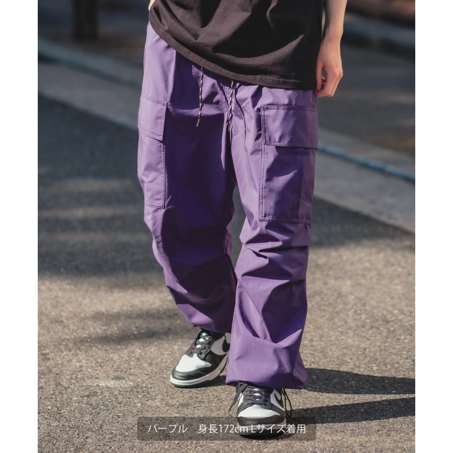 カーゴパンツ メンズ UAU 裏メッシュ 撥水 防風 ワイドパンツ イージーパンツ シャカシャカ ボトムス オーバーサイズ 大きめ カジュアル ストリート 韓国 | improves | 18