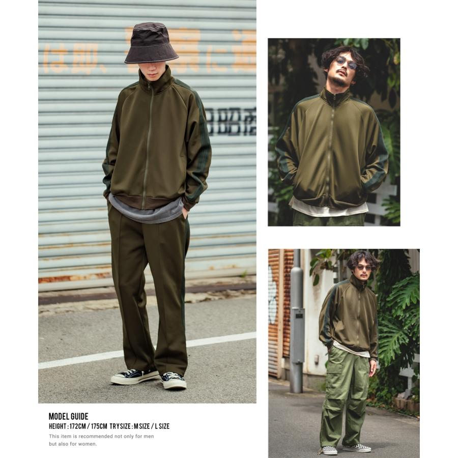 トラックジャケット メンズ UAU ワオ ライン ジャージ ジャケット トレーニングジャケット セットアップ ストリート 韓国ファッション スケーター 古着 | improves | 20