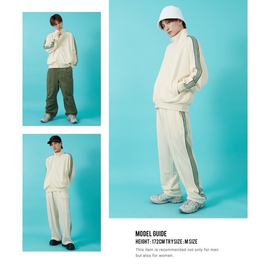 トラックジャケット メンズ UAU ワオ ライン ジャージ ジャケット トレーニングジャケット セットアップ ストリート 韓国ファッション スケーター 古着 | improves | 10