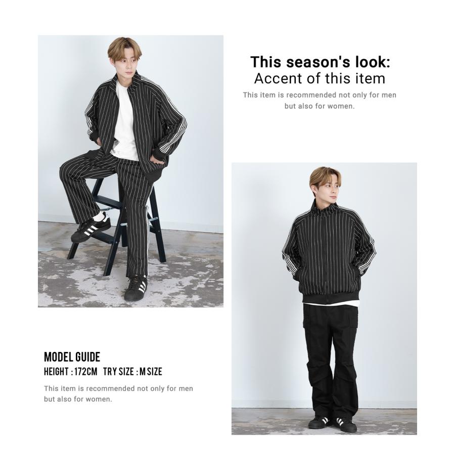 トラックジャケット メンズ UAU ワオ ライン ジャージ ジャケット トレーニングジャケット セットアップ ストリート 韓国ファッション スケーター 古着 | improves | 16