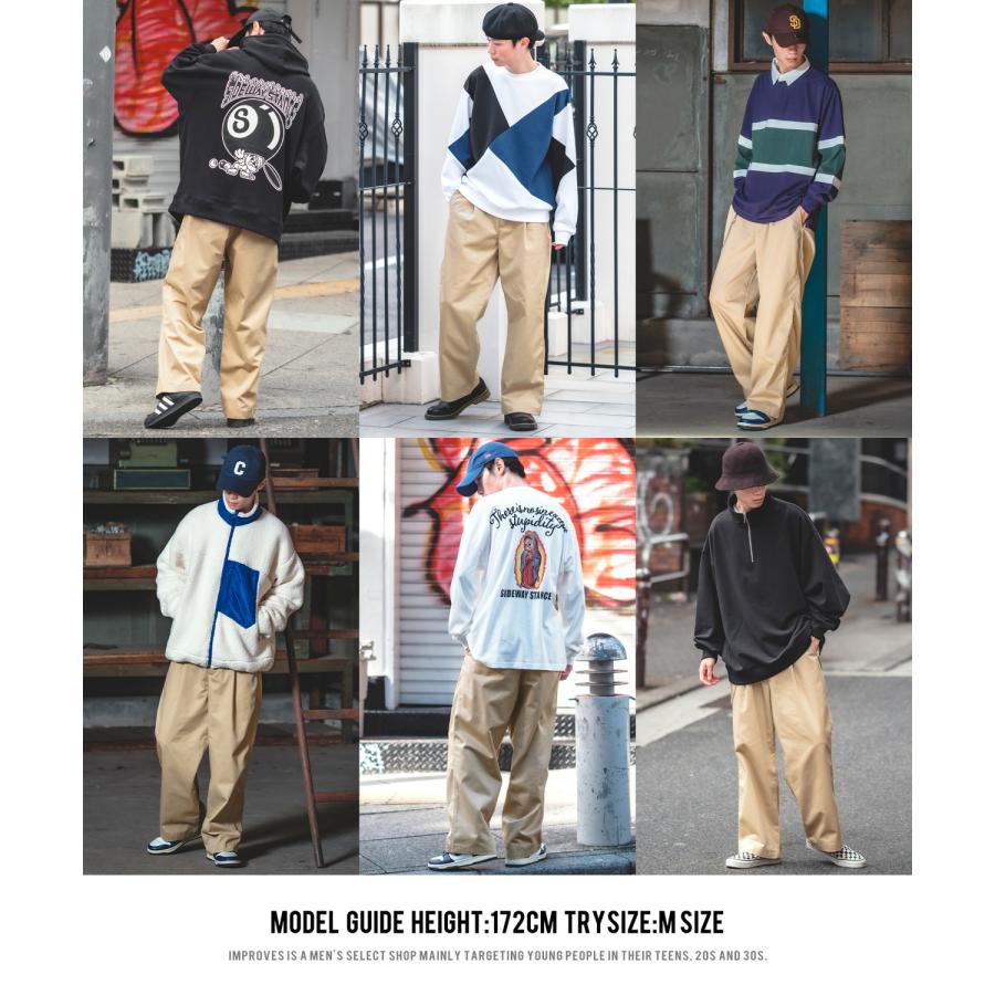 チノパン メンズ UAU ワオ ワイドパンツ チノパンツ ストレートパンツ イージーパンツ スケーターパンツ アメカジ カジュアル ストリート 韓国ファッション | improves | 21