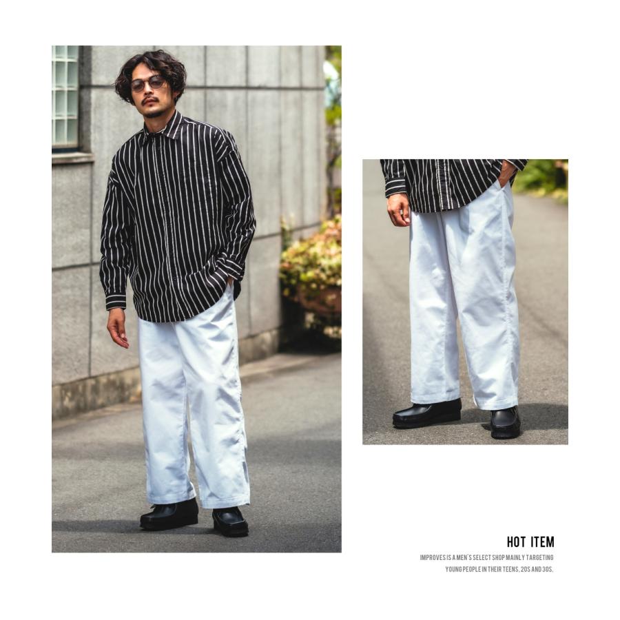チノパン メンズ UAU ワオ ワイドパンツ チノパンツ ストレートパンツ イージーパンツ スケーターパンツ アメカジ カジュアル ストリート 韓国ファッション | improves | 10