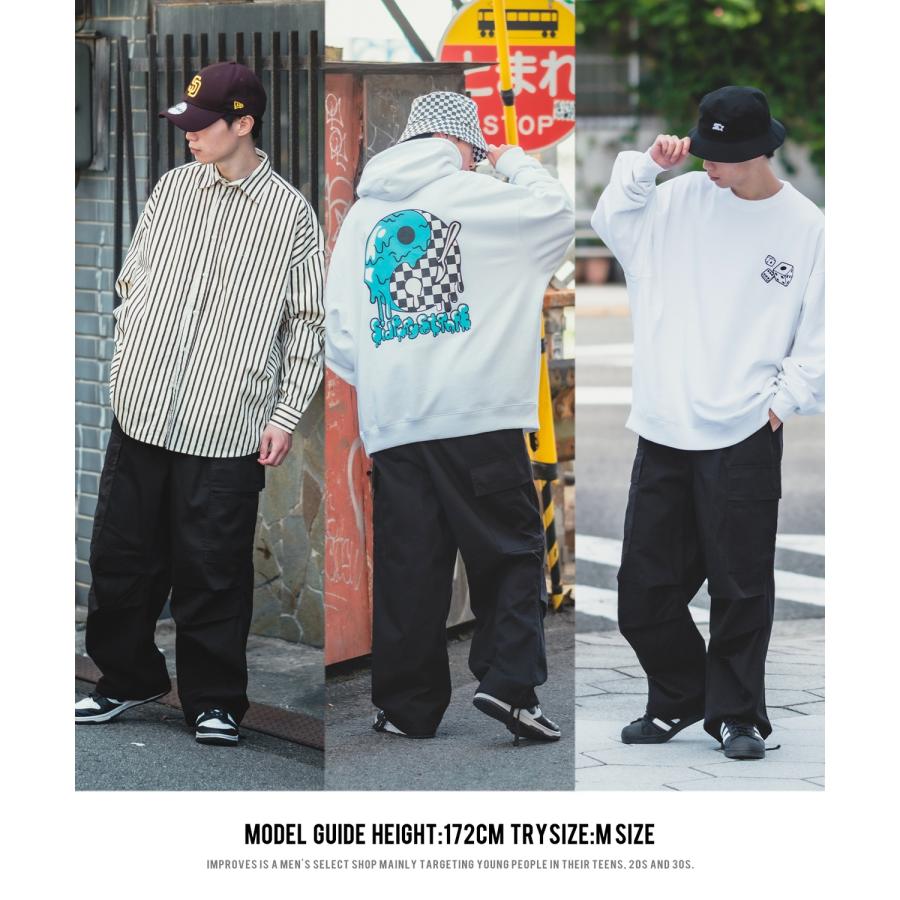 カーゴパンツ メンズ 極太 コットン ミリタリーパンツ カラーパンツ ワイドパンツ イージーパンツ 大きいサイズ ゆったり 韓国ファッション ストリート | improves | 14