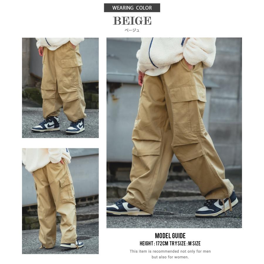 カーゴパンツ メンズ 極太 コットン ミリタリーパンツ カラーパンツ ワイドパンツ イージーパンツ 大きいサイズ ゆったり 韓国ファッション ストリート | improves | 17