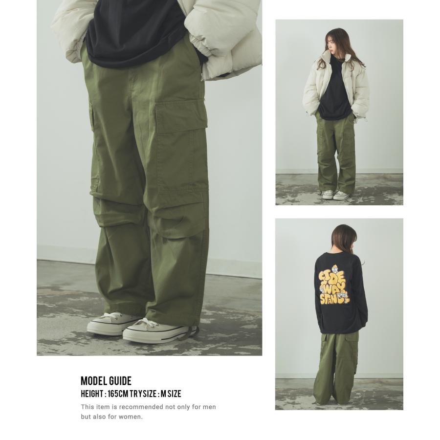 カーゴパンツ メンズ 極太 コットン ミリタリーパンツ カラーパンツ ワイドパンツ イージーパンツ 大きいサイズ ゆったり 韓国ファッション ストリート | improves | 07