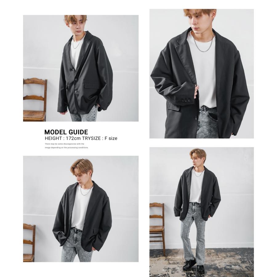 ジャケット メンズ NULL ヌル テーラードジャケット セットアップ オーバーサイズ ビッグサイズ ゆったり シンプル ベーシック カジュアル ストリート きれいめ | improves | 06
