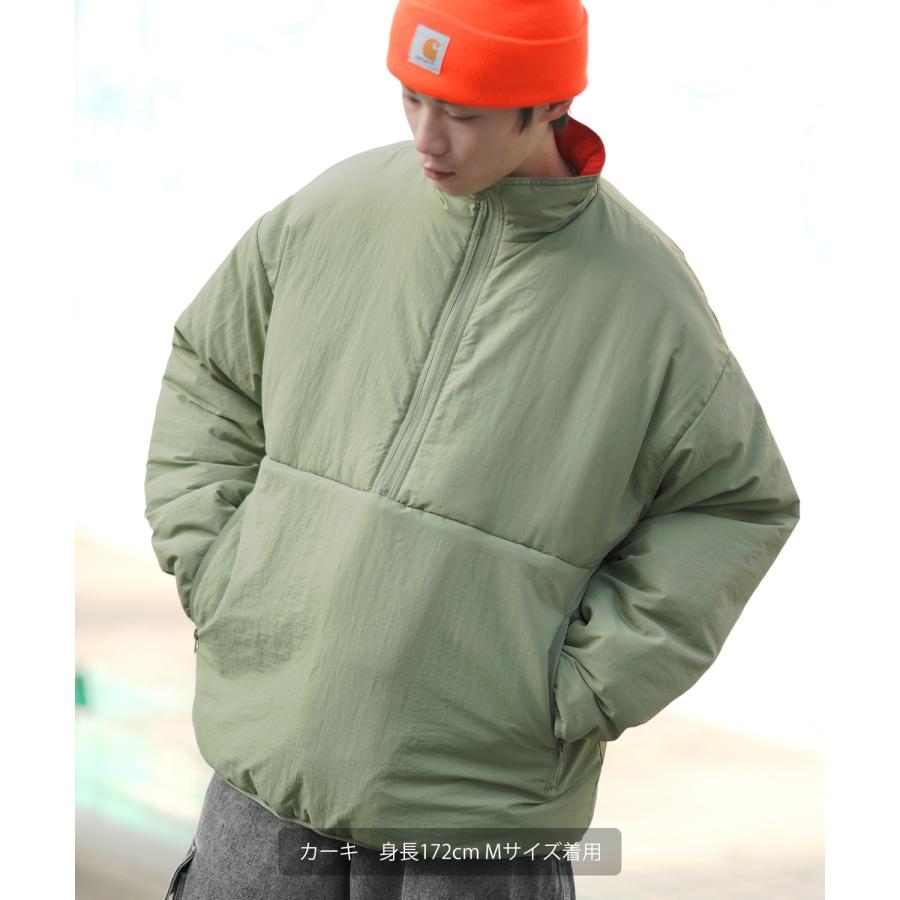 improves ダウンジャケット メンズ 中綿 ナイロン ハーフジップ