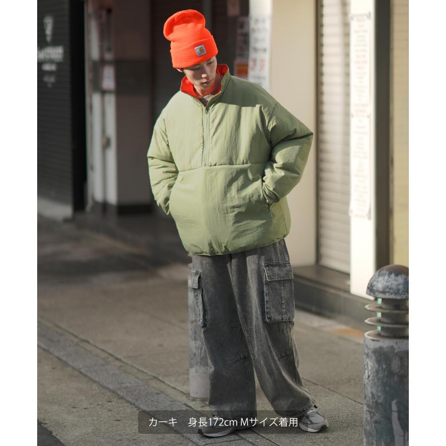 ダウンジャケット メンズ 中綿 ナイロン ハーフジップ ジャンパー ブルゾン アウター 防寒 オーバーサイズ ビッグサイズ 大きいサイズ ゆったり カジュアル | improves | 20