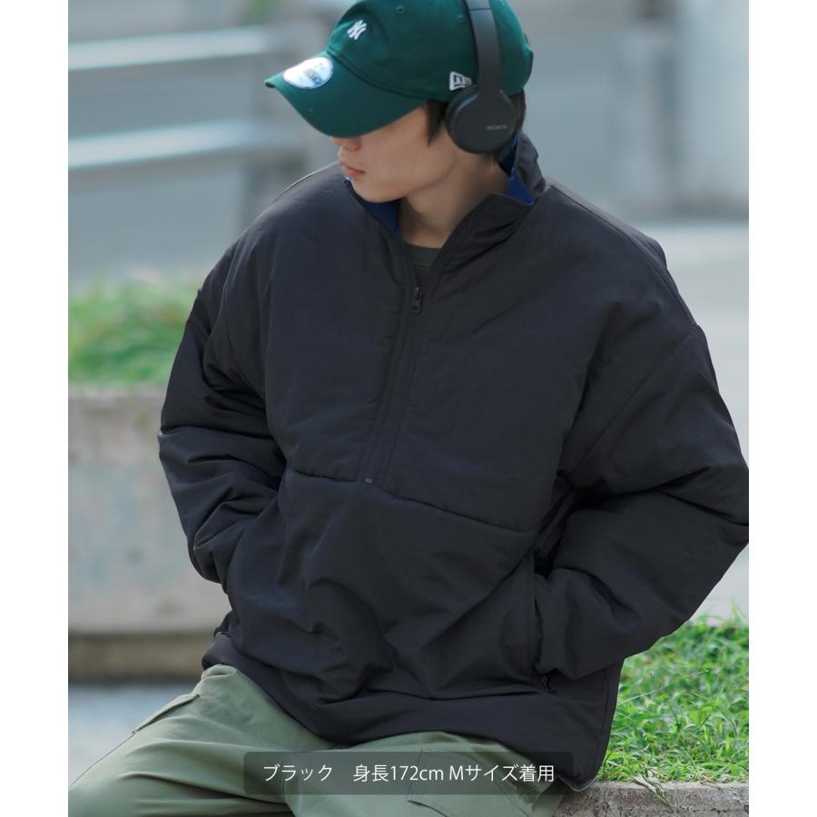 ダウンジャケット メンズ 中綿 ナイロン ハーフジップ ジャンパー ブルゾン アウター 防寒 オーバーサイズ ビッグサイズ 大きいサイズ ゆったり カジュアル | improves | 07