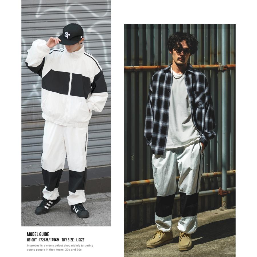 ジョガーパンツ メンズ ナイロン タスラン ジャージ トレーニング イージーパンツ ワンマイル オーバーサイズ ビッグサイズ 大きいサイズ ゆったり | improves | 13