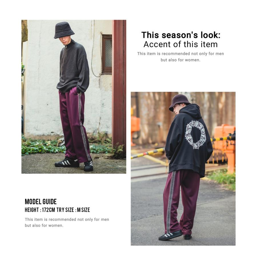 トラックパンツ メンズ NULL ヌル テープ ライン ジャージ イージーパンツ トレーニングパンツ ストリート 韓国ファッション スケーター 古着MIX レトロ | improves | 18