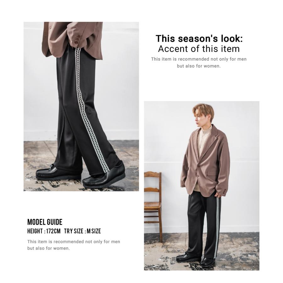 トラックパンツ メンズ NULL ヌル テープ ライン ジャージ イージーパンツ トレーニングパンツ ストリート 韓国ファッション スケーター 古着MIX レトロ | improves | 08